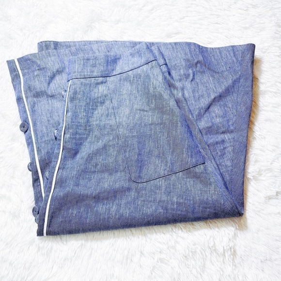 Talbots Denim Chambray Skirt Button Accents A-Line SZ10 NWT - Picture 2 of 7